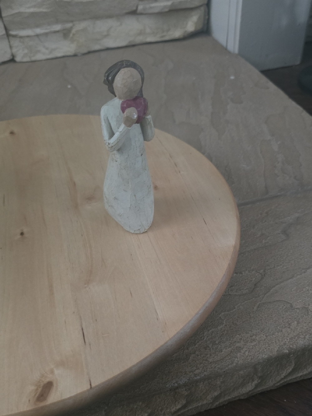 Willow Tree White Figurine with Pink Heart Accent